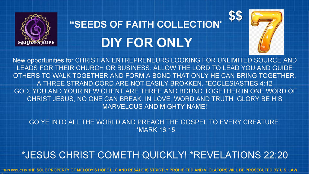 *TIER 1- "Seeds of Faith" Course (Introduction for DIY) *DIGITAL PRODUCT